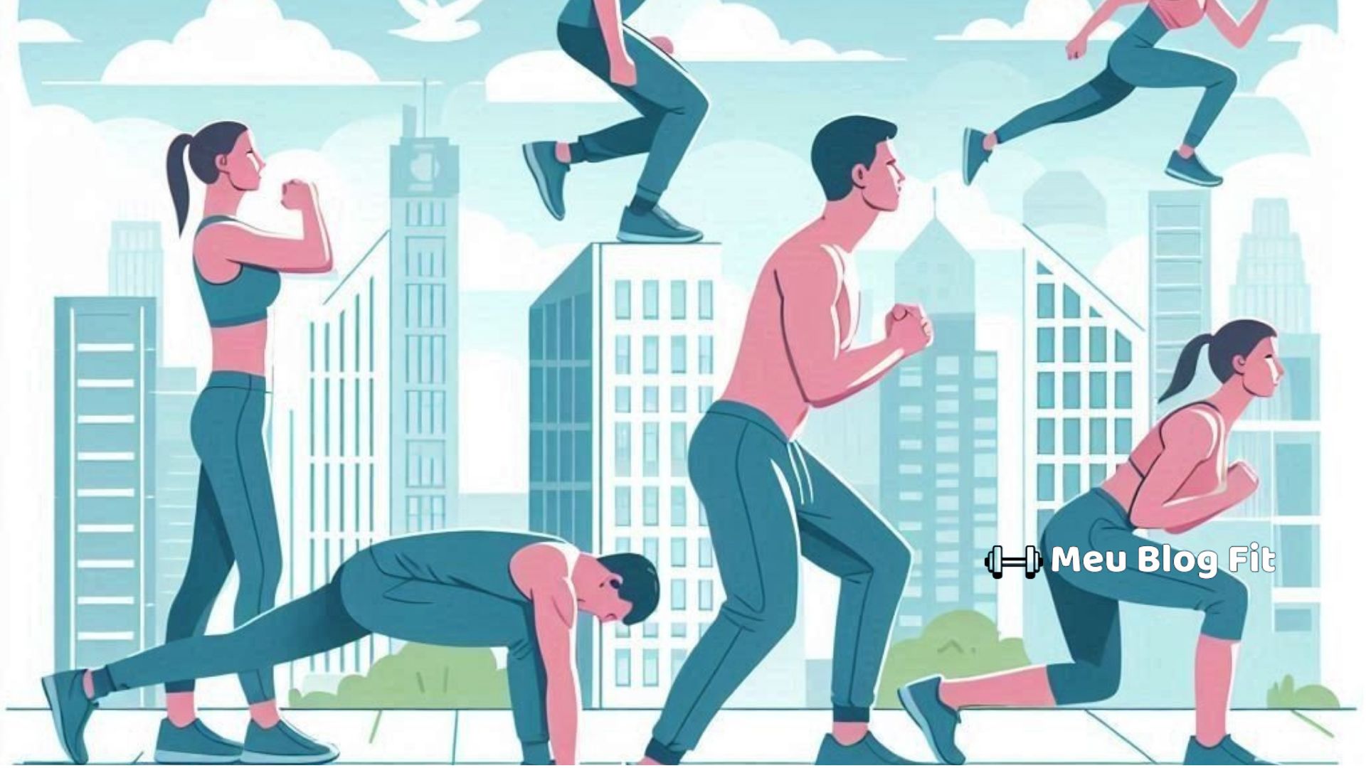 pessoas treinando com peso do corpo